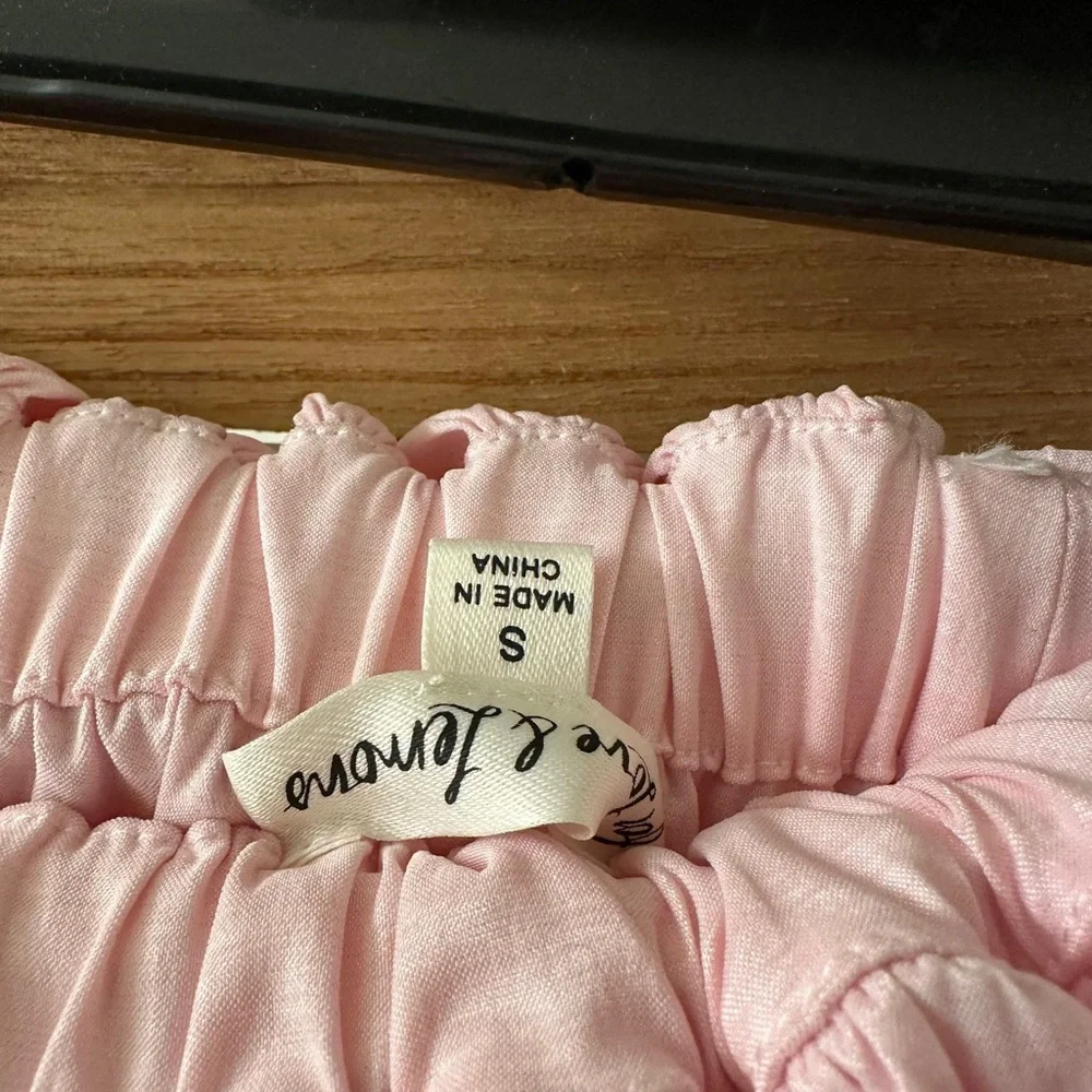 For Love & Lemons Whipped Cream Taffeta Bubble Skirt in pink size S - Picture 7 of 8